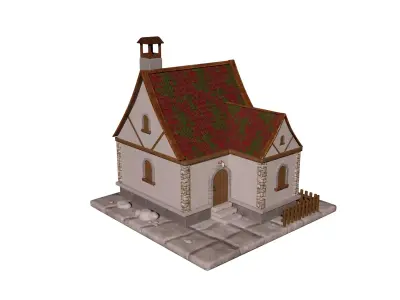 Medieval Village House 3D Model Low-poly 3D model