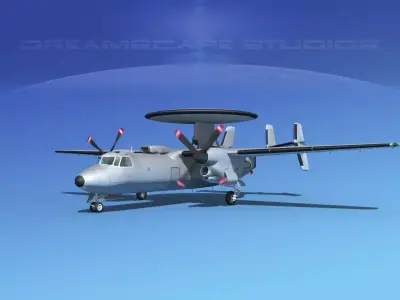 Grumman E-2C Hawkeye Bare Metal 3D model