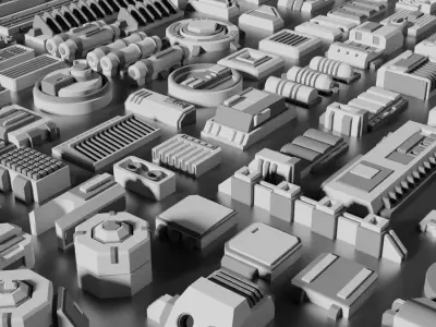 Sci Fi Greebles Pack 2 Free 3D model