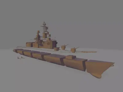 japan battleship JS kurama miniature 3D print model