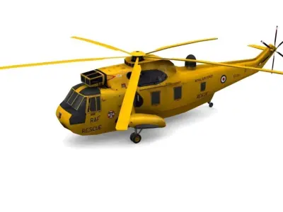 Sea King MK4 helicopter Low-poly 3D model