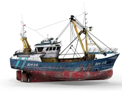 Trawler Sea Lady Low-poly 3D model