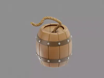 Barrel bomb TNT Low-poly 3D model