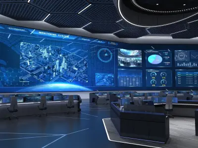 Monitoring room command center 3D model