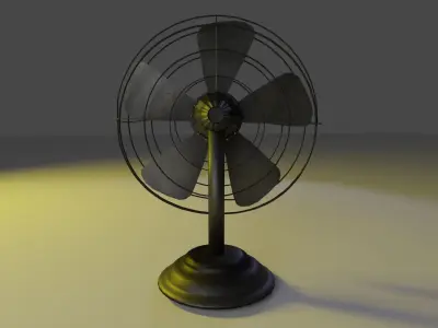 Antique retro-industrial fan sculpture 3D model