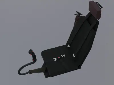 Black Hawk Helicopter Pilot Chair Low-poly 3D model