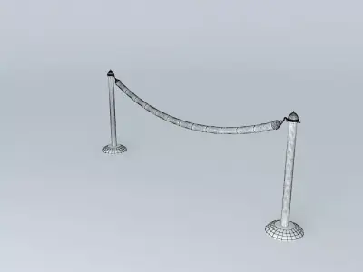 Velvet Rope with Stands Free 3D model