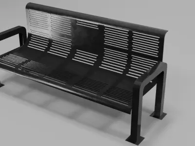 Bench park Free low-poly 3D model purchase