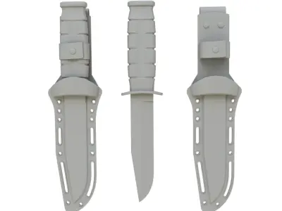 Knife tactical scabbard Low-poly 3D model