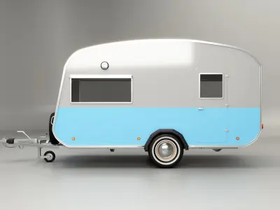 Classic Vintage Camping Caravan 3D model