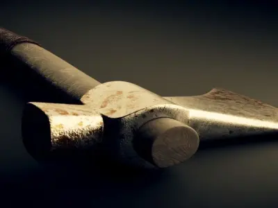 Tomahawk Axe - Wolf Carving Free 3D model