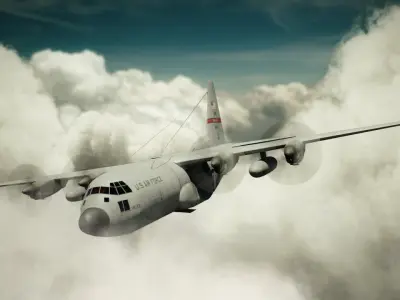 Military C-130 Low-poly 3D model