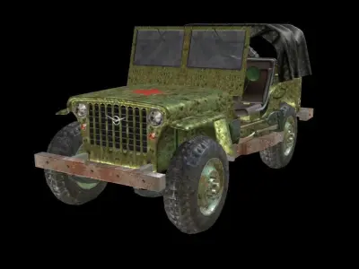 Russian military jeep 3D model