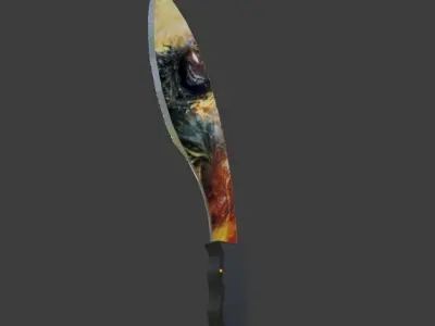 KUK-RI machete with three skins Free low-poly 3D model