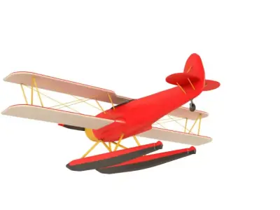 Sea Plane Biplane 3D model
