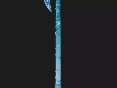 Magical Fantasy Poleaxe Low-poly 3D model