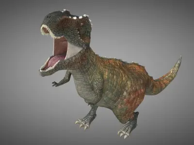 Tiranosaur Rex Animated Textured Low-poly 3D model