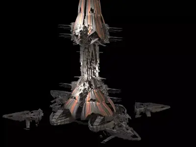 Deep sea orbital Star Ruler Structure 3D model