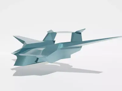 Plane of the future Low-poly 3d unique model Low-poly 3D model
