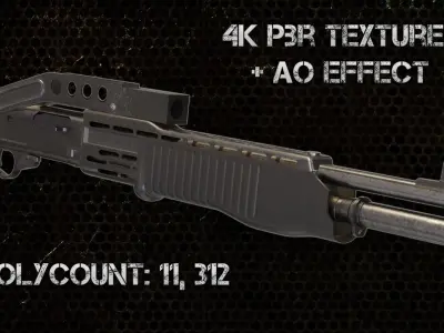 SPAS 12 Shotgun Low-poly 3D model