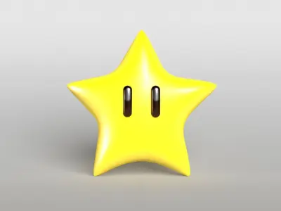 Mario Star v1 001 Free low-poly 3D model