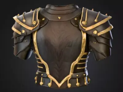 Ebon Shield Armor Low-poly 3D model