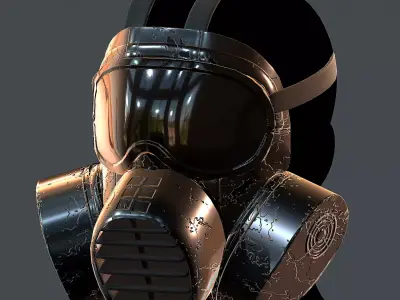 Gas mask helmet 3d model scifi Low-poly Low-poly 3D model