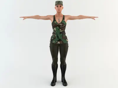 Military Woman 1 3D model