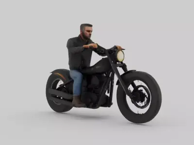 Chopper Biker Free 3D model
