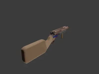 Model of a homemade shotgun for post-apocalyptic games Low-poly 3D model
