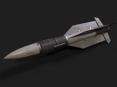 aa9 r33 air to air missile Low-poly 3D model