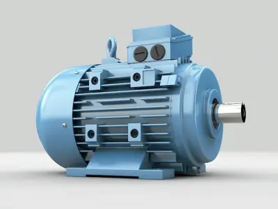 Industrial electric motor generator 3D model