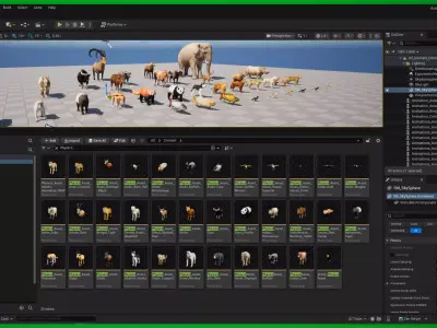 Asian Animals Pack Bundle Low-poly 3D model