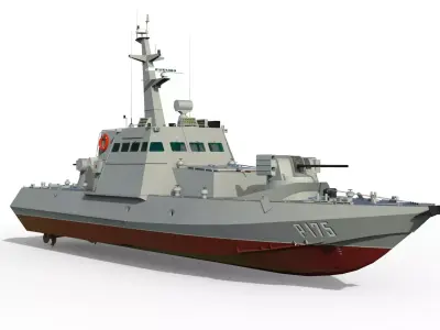 Ukrainian Gyurza-M class artillery boat 58155 3D model