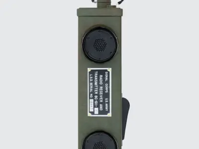 Military Radio  Low-poly 3D model