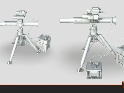 TOW-ATGM Low-poly 3D model