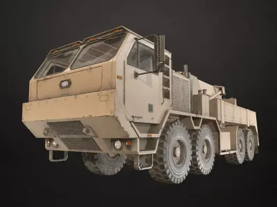 Heavy Military Truck V1 - Wrecker Low-poly 3D model