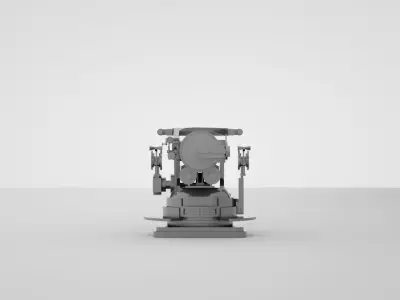 5 inch - 127mm 51 Mk13 Single Naval Gun 3D model