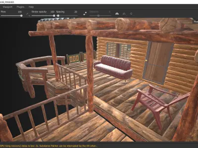 The lake house barn log cabin 3D model 3D model