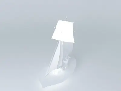 Low Poly Sloop sailing ship 3D model
