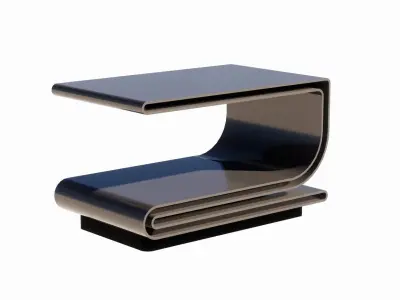 Curved Metal Table 3D model