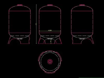 FRP Vessels Tank 48x72 3D model