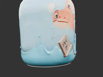 Fish in a Jar Low-poly 3D model