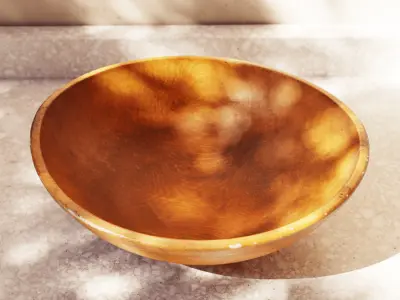  Antique Wooden Bowl Model 