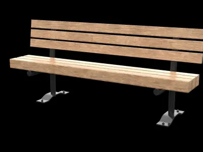 Public Bench V-08 Low-poly 3D model