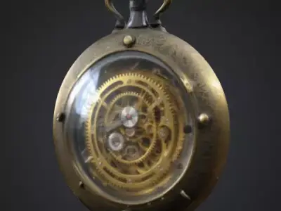 Steampunk pocket watch 3D model buy