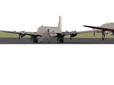 AMERICAN OVERSEAS AIRLINES CONSTELLATION L-049 and DOUGLAS DC-4 3D model