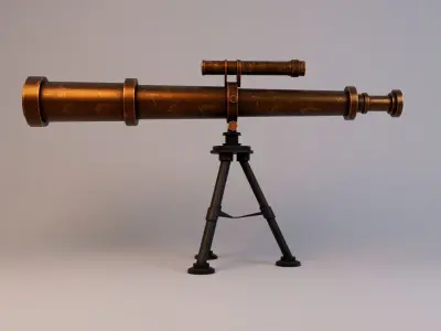 Realistic Astronomical Telescope Low-poly 3D model