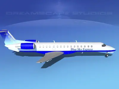 Embraer ERJ-140 Blue Skies Express 3D model