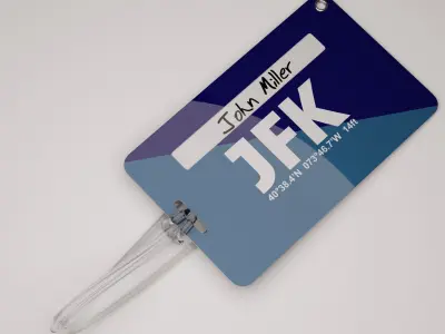 Plastic luggage tag Low-poly 3D model